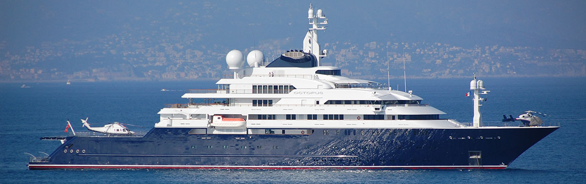 A super yacht with two helicopters and a multi-million dollar super yacht mortgage