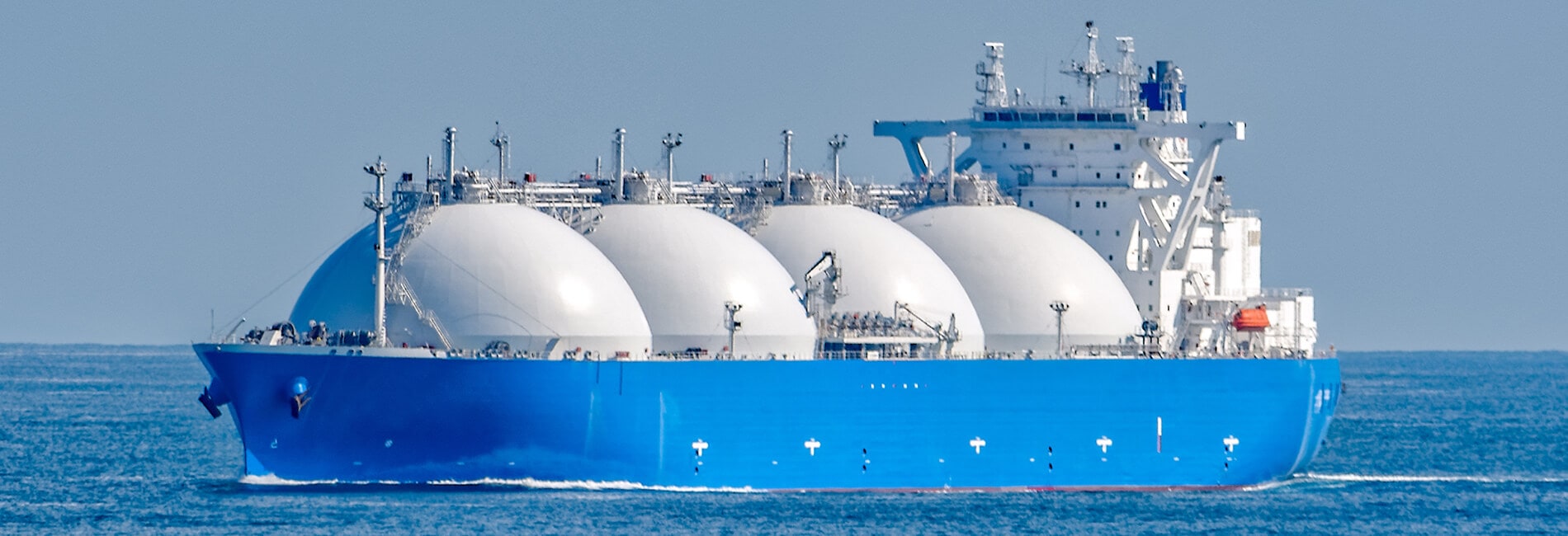 Ship Financing - A perfect example of an well kempt LNG Ship (Liquid Natural Gas) in mid-ocean